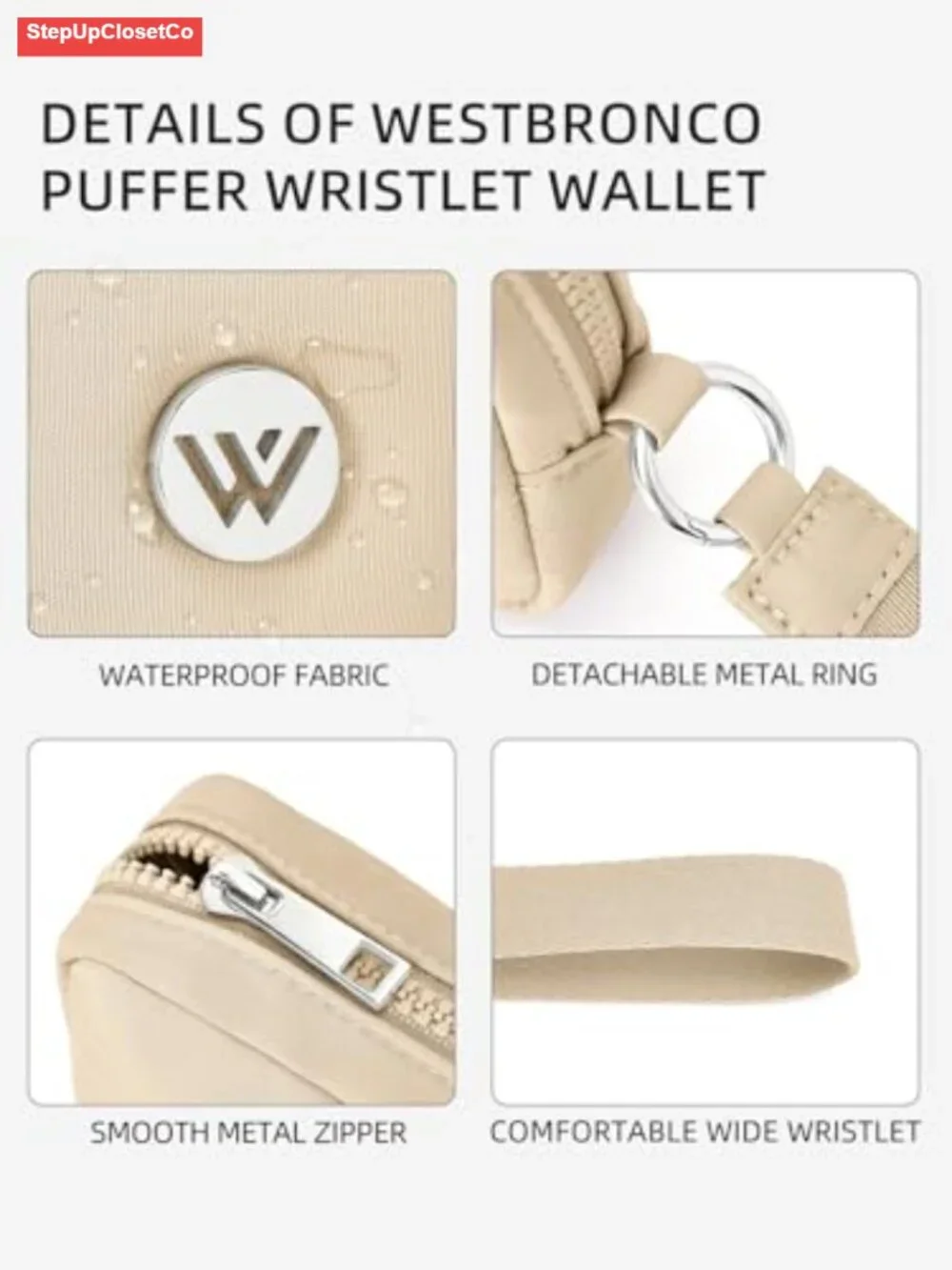 RFID Blocking Puffer Wristlet Wallet - Quilted Nylon Phone Wallet, Zipper Card